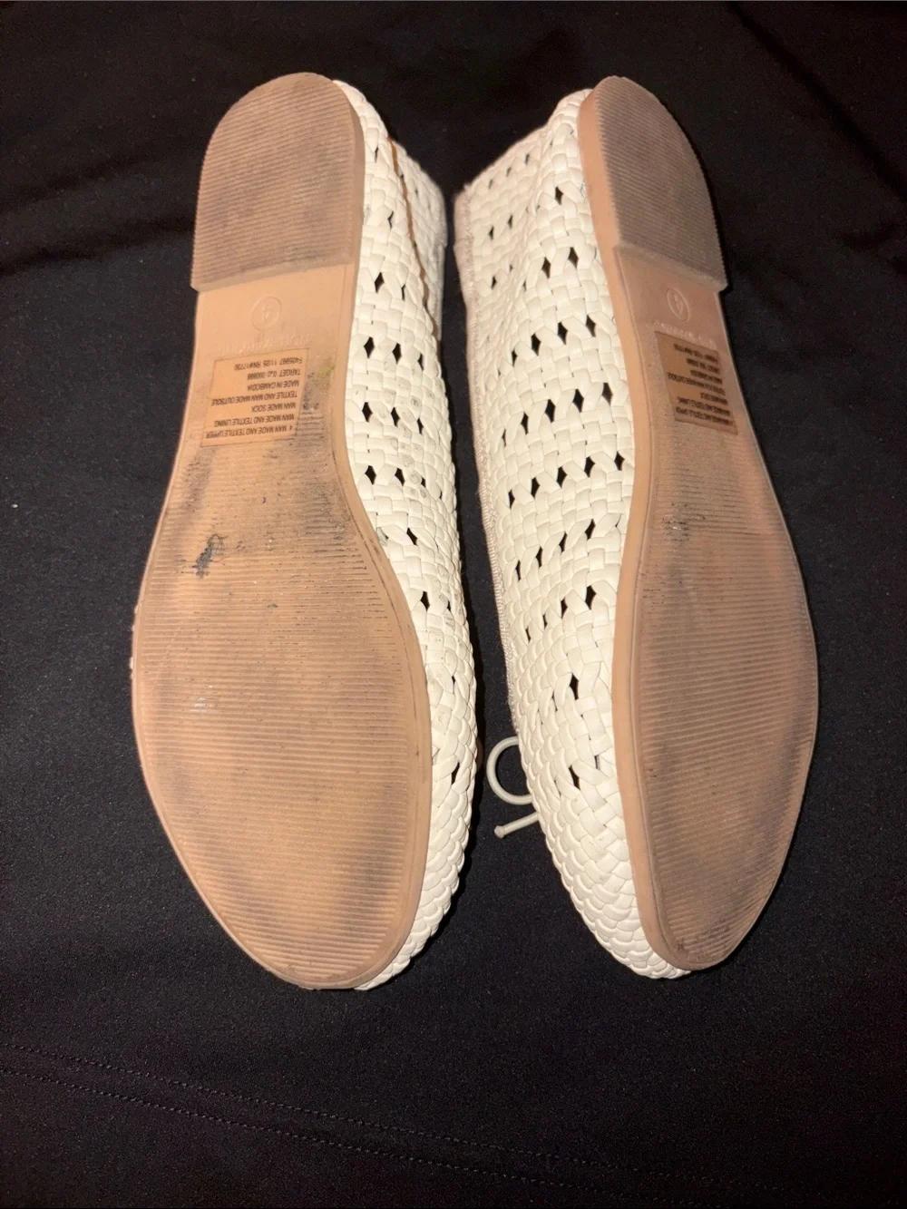 Cat & Jack Cream Woven Ballet Flats with Bow